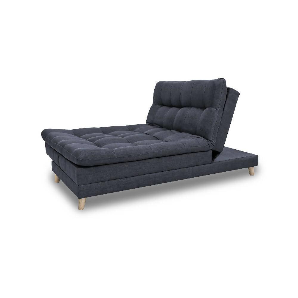 Sofá cama Cameron color grafito antirasguño y patas de madera - VIRTUAL MUEBLES