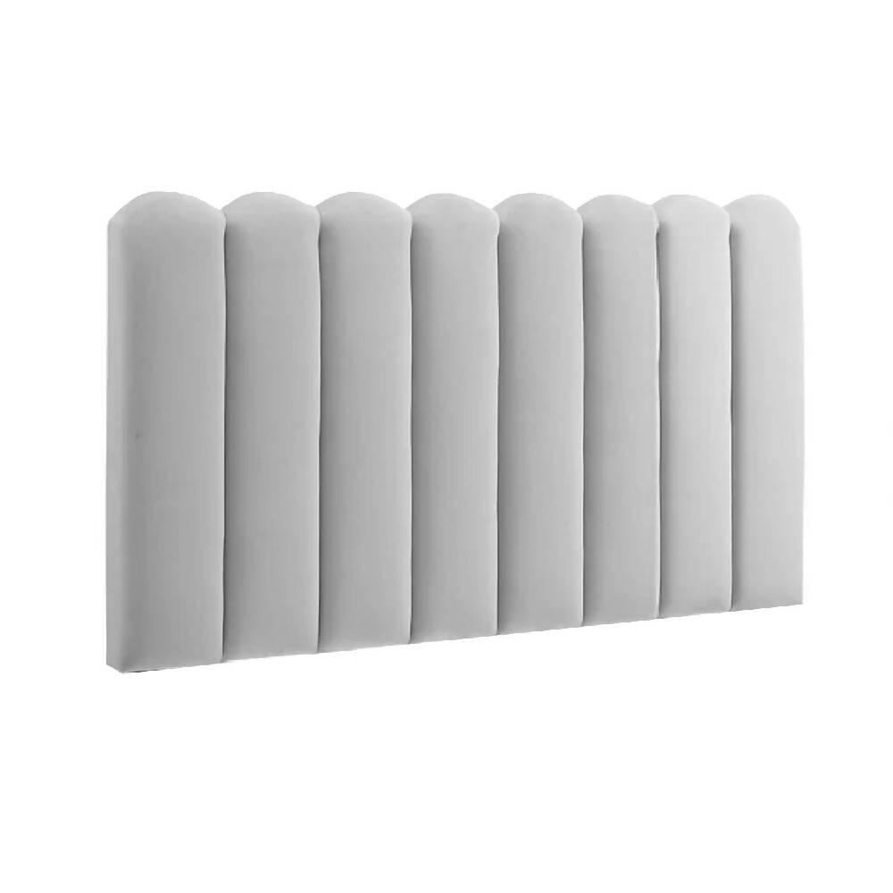 Cabecero Paneles Curvos Cama Semi Doble Gris Claro