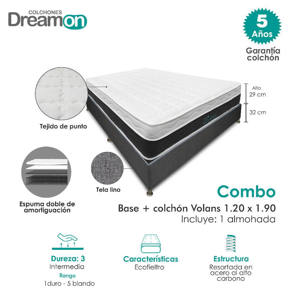 Colchón Con Base Dreamon Volans Semidoble Inter - VIRTUAL MUEBLES