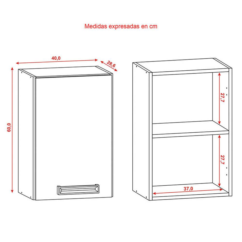 Cocina Canna 120cm 6 Puertas 2 Cajones Café/Blanco Apagado - VIRTUAL MUEBLES