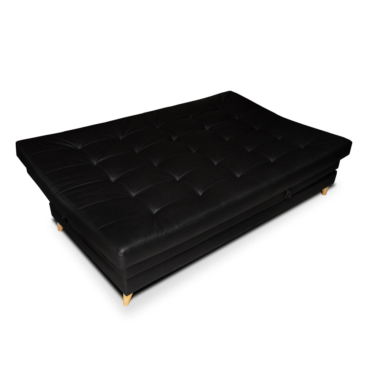 Sofácama Balmain Multifuncional Tipo Cuero Negro - VIRTUAL MUEBLES
