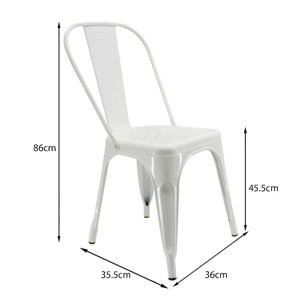 Silla Tolix Metalica Para Comedor Restaurante - Blanco