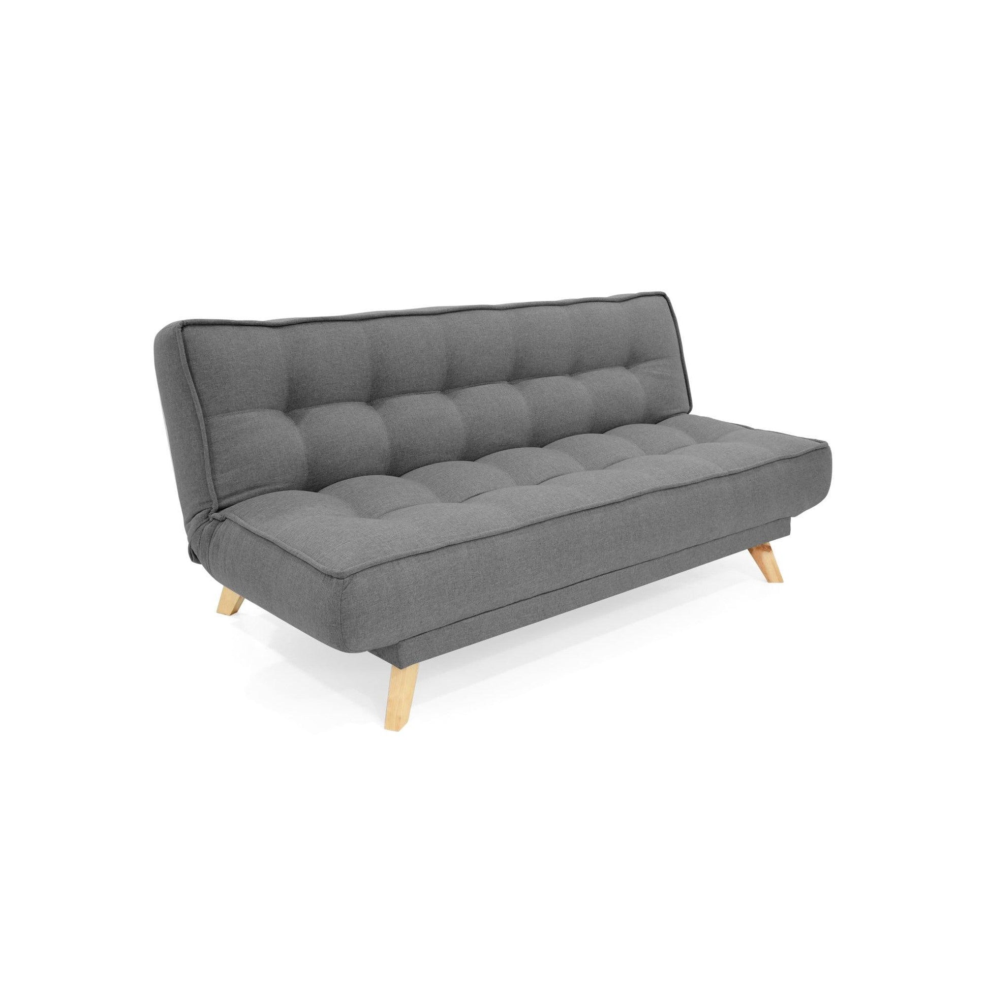 Sofa Cama 3 Posiciones Gales Tela Gris - VIRTUAL MUEBLES