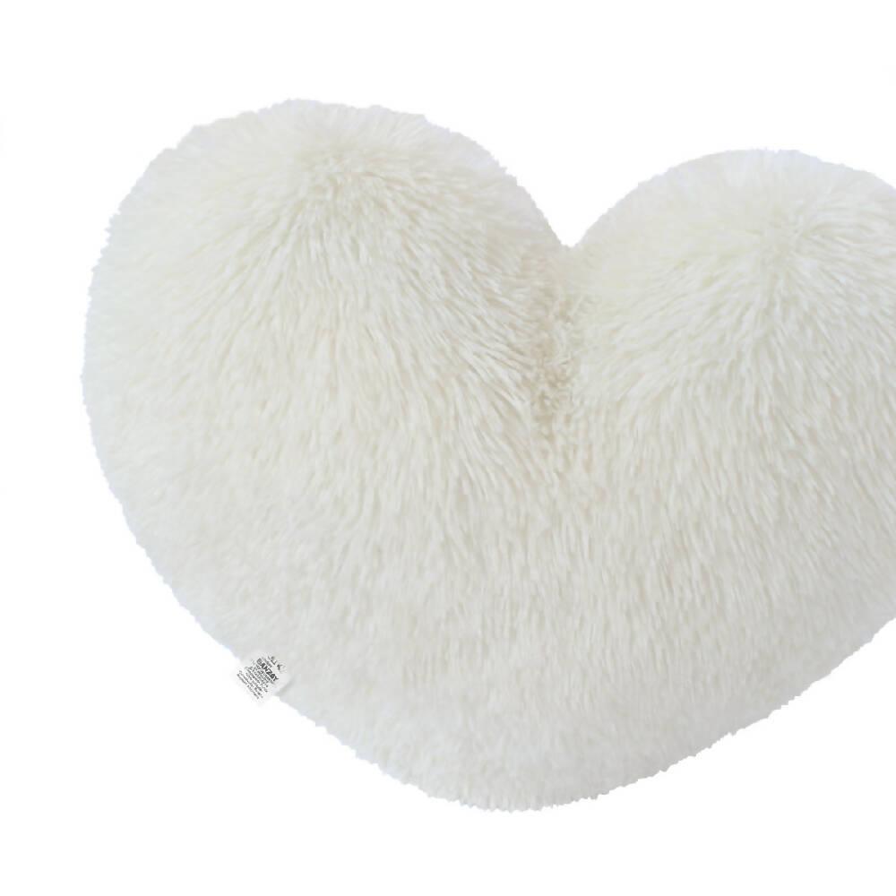 Cojín Decorativo Peludo Corazón Marfil - VIRTUAL MUEBLES