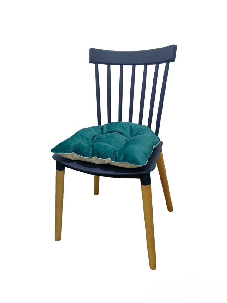 Cojin Para Silla Doble Faz Tela Pet-friendly - Verde y Marfil x4