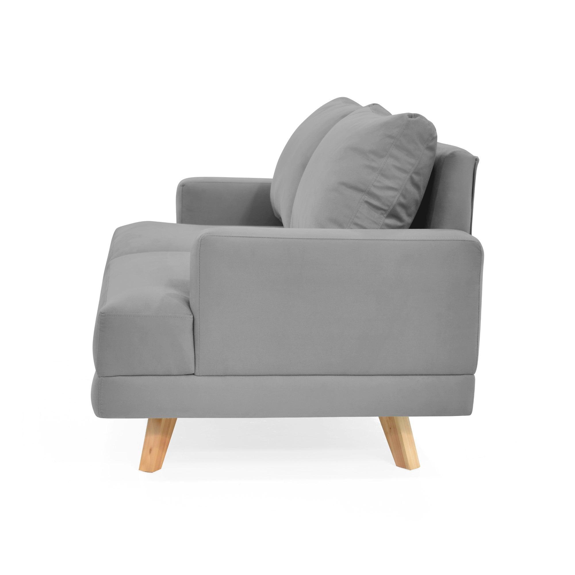 Sofa 2 Puestos Lisboa Tela Gris - VIRTUAL MUEBLES