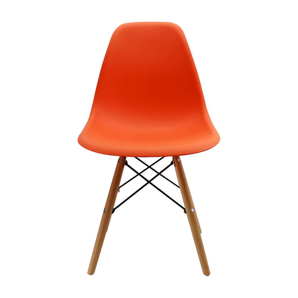 Kit por 4 sillas Eames Patas En Madera para comedor, sala, restaurante - Naranjas - VIRTUAL MUEBLES