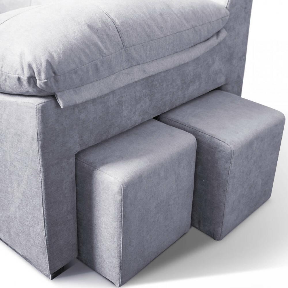 Sofá en L Izquierdo Impact Terciopelo anti fluidos y amigable con las mascotas Gris 240x75x85