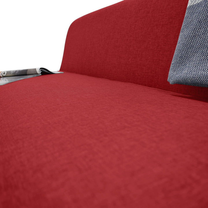Sofa 3 Puestos Oslo Tela Rojo - VIRTUAL MUEBLES
