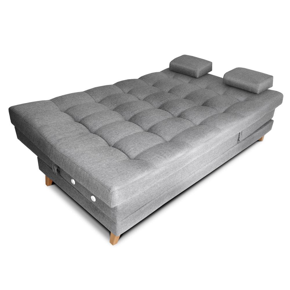 Sofacama Balmain Multifuncional Tela Gris - VIRTUAL MUEBLES