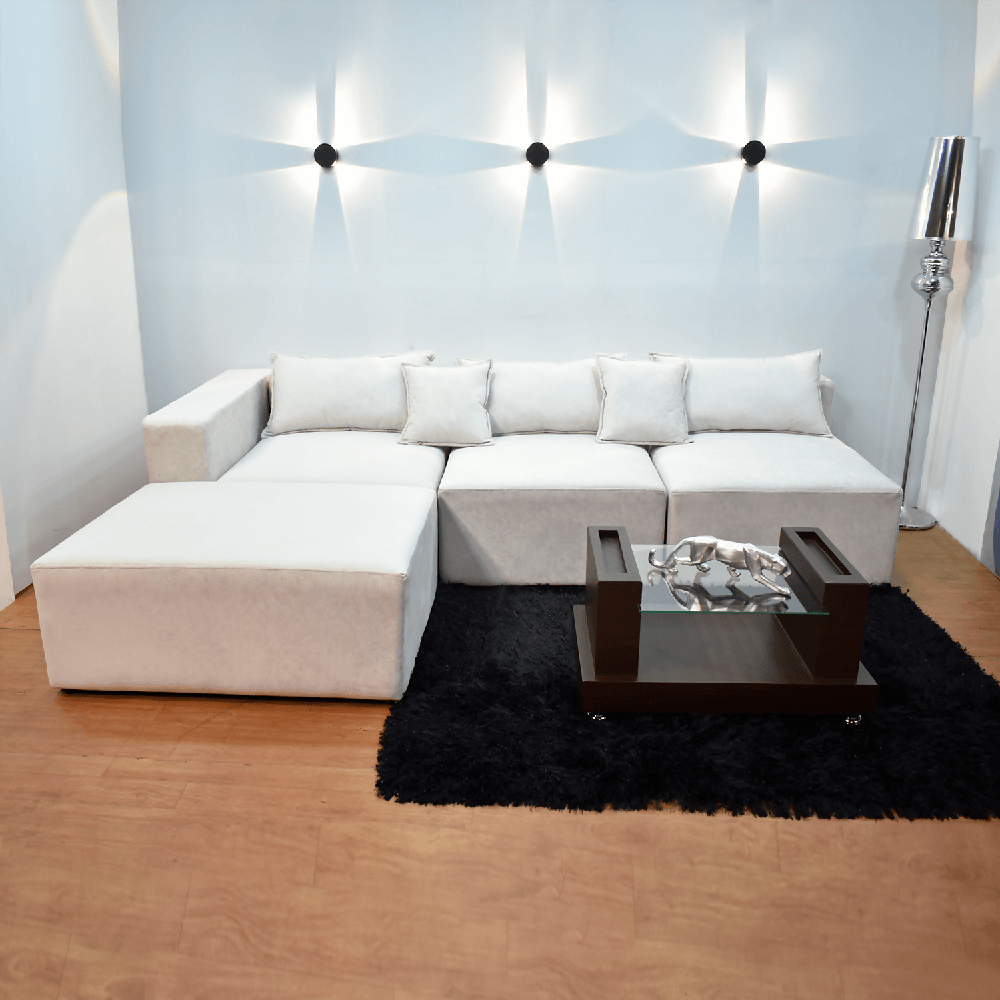 Sala modular perla lino blanco - VIRTUAL MUEBLES