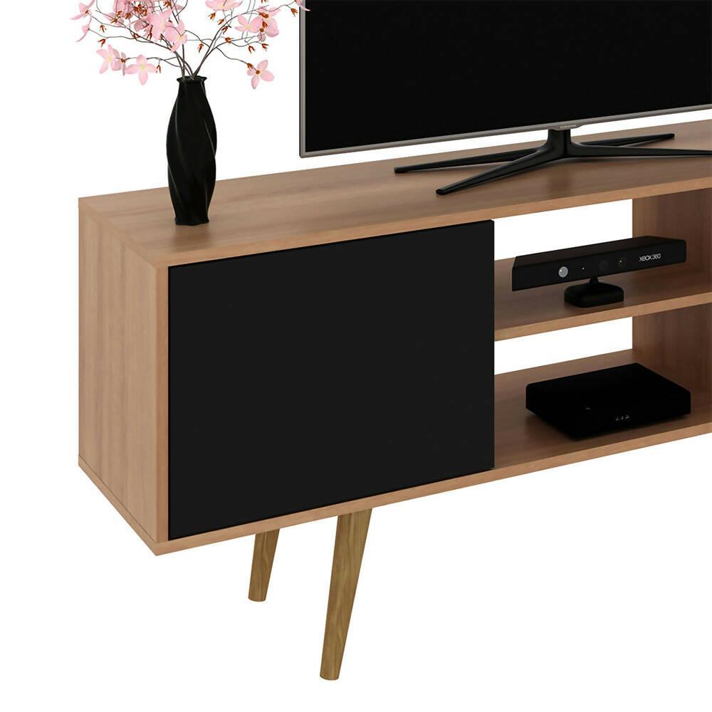 Mesa para TV Ecuador Almendra/Negro - VIRTUAL MUEBLES