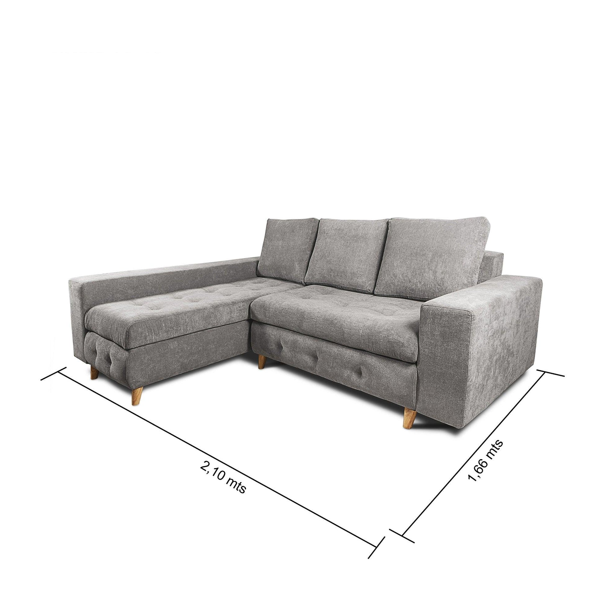 Sofá L Saona Gris - VIRTUAL MUEBLES