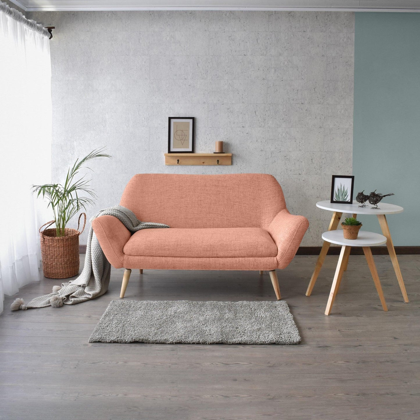 Sofa Cannes Tela Poliester Salmon - VIRTUAL MUEBLES