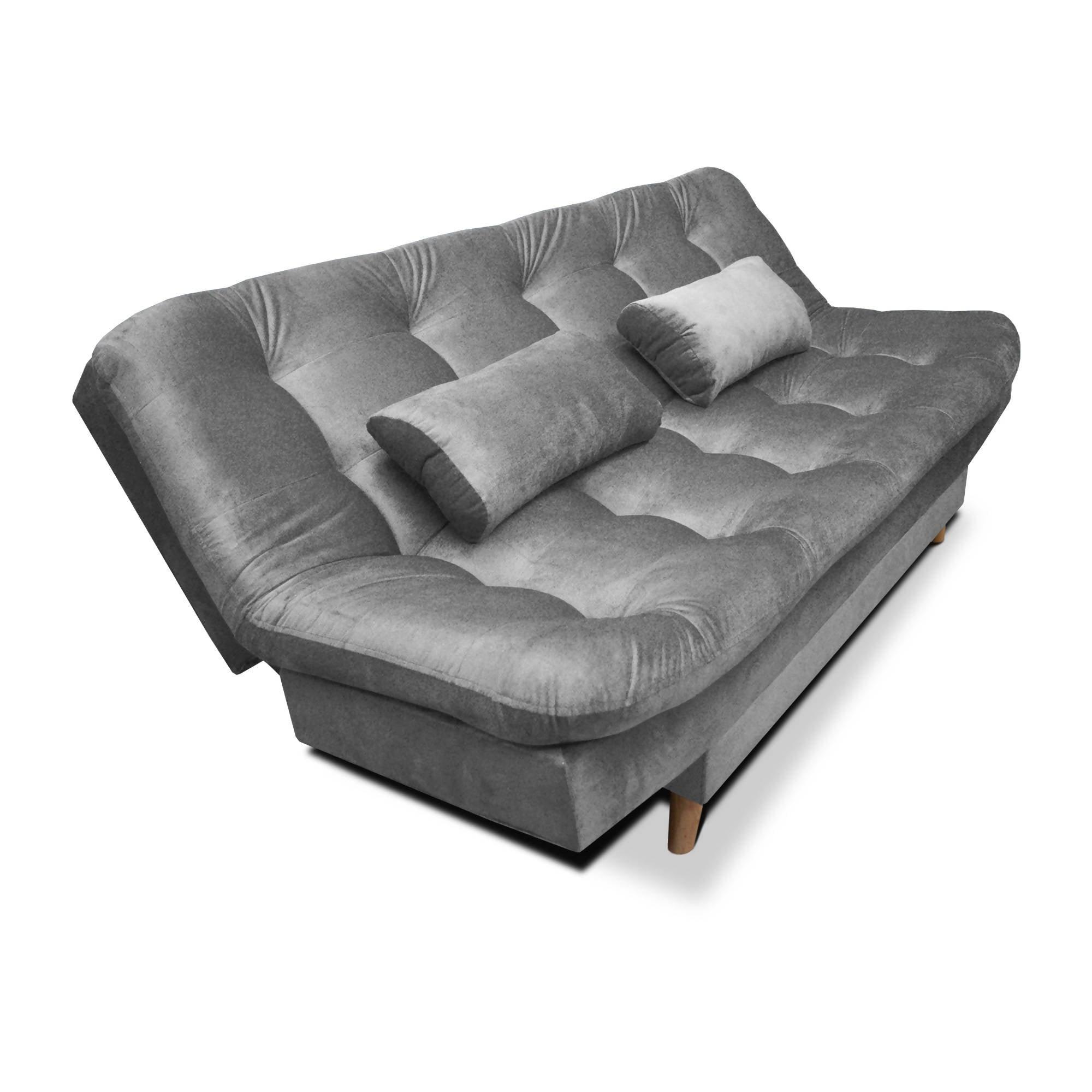 Sofácama Clic Clac Fendik 3 Posiciones Tela gris - VIRTUAL MUEBLES