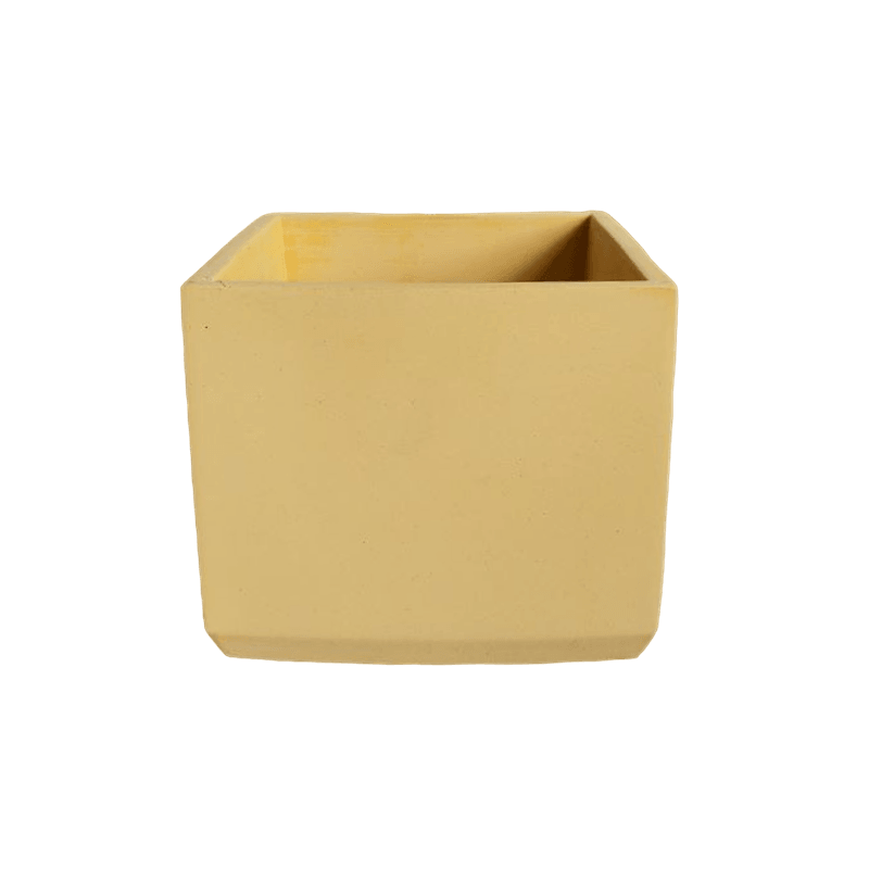 Matera Eloisa de Cemento 15x15x15 cm Amarillo - VIRTUAL MUEBLES