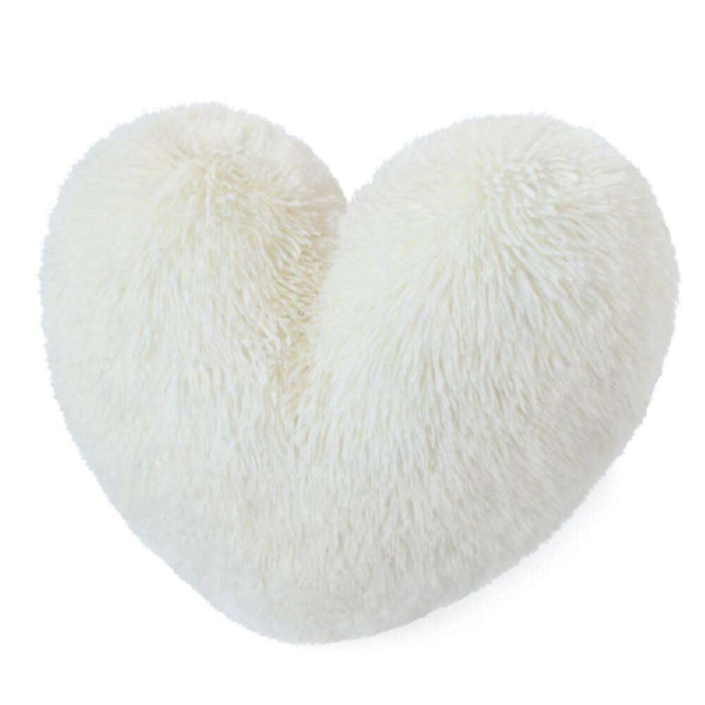 Cojín Decorativo Peludo Corazón Marfil - VIRTUAL MUEBLES