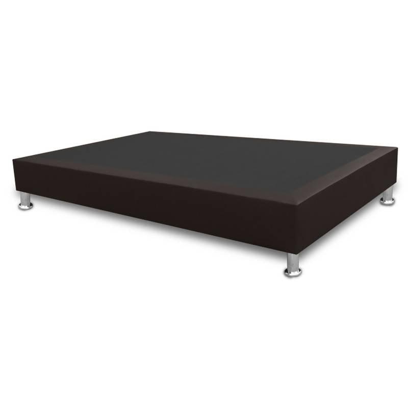 Base Cama Sommier 140x190 Ecocuero Café - VIRTUAL MUEBLES