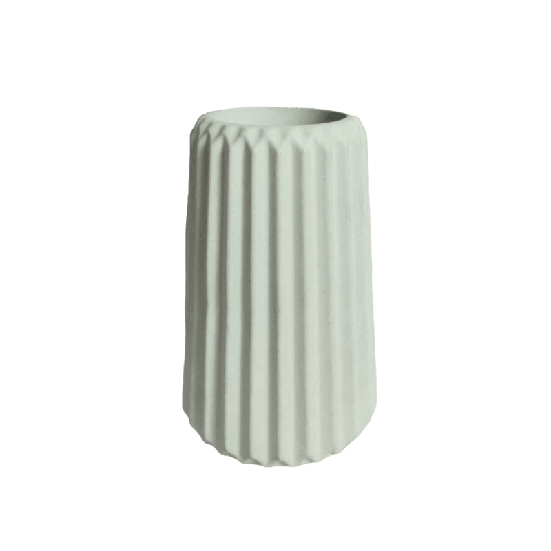 Florero Adamaris de Cemento 15x7 cm Verde Menta - VIRTUAL MUEBLES