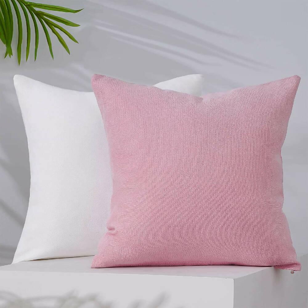 Cojin X2 Decorativo Cuadrado En Tela Rosado - VIRTUAL MUEBLES