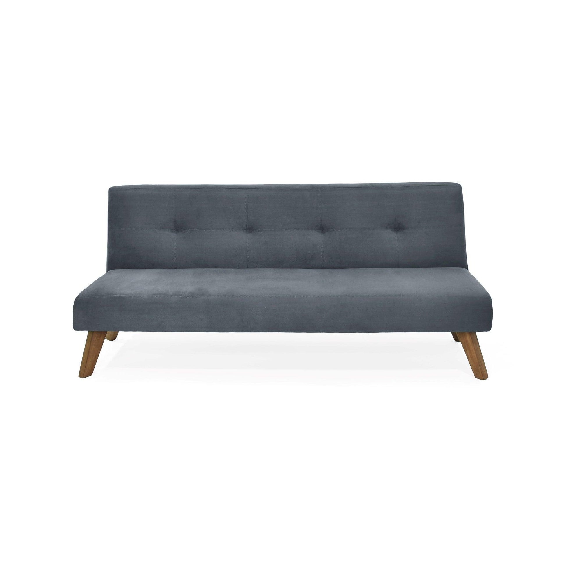 Futon London 3 Posiciones Tela Poliester Gris - VIRTUAL MUEBLES