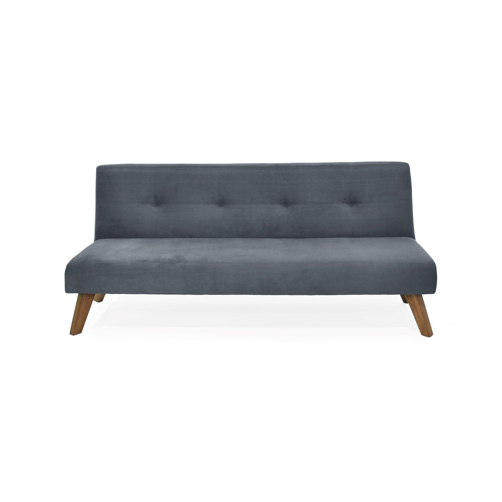 Futon London 3 Posiciones Tela Poliester Gris - VIRTUAL MUEBLES