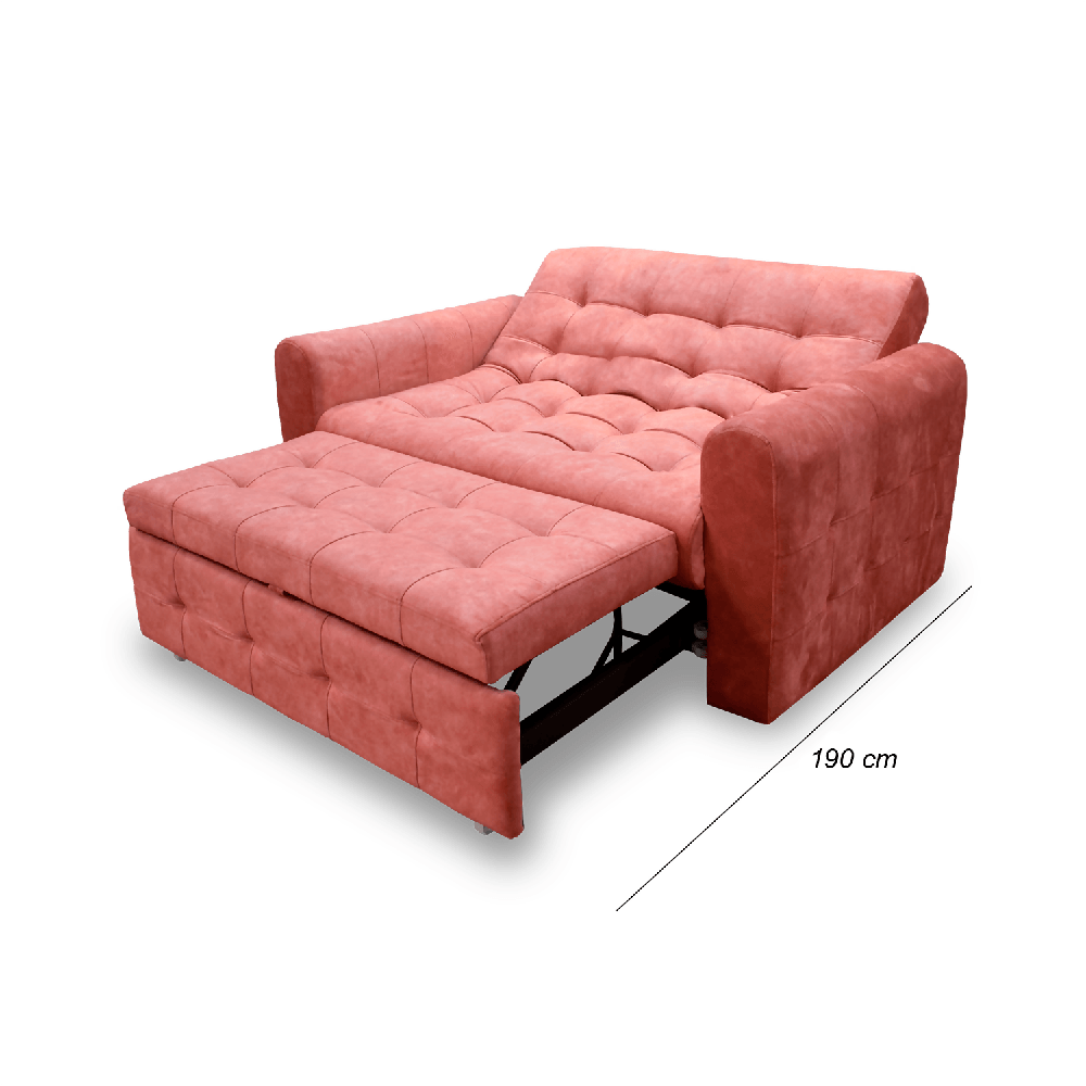 Sofá cama Roma mini lino palo rosa - VIRTUAL MUEBLES