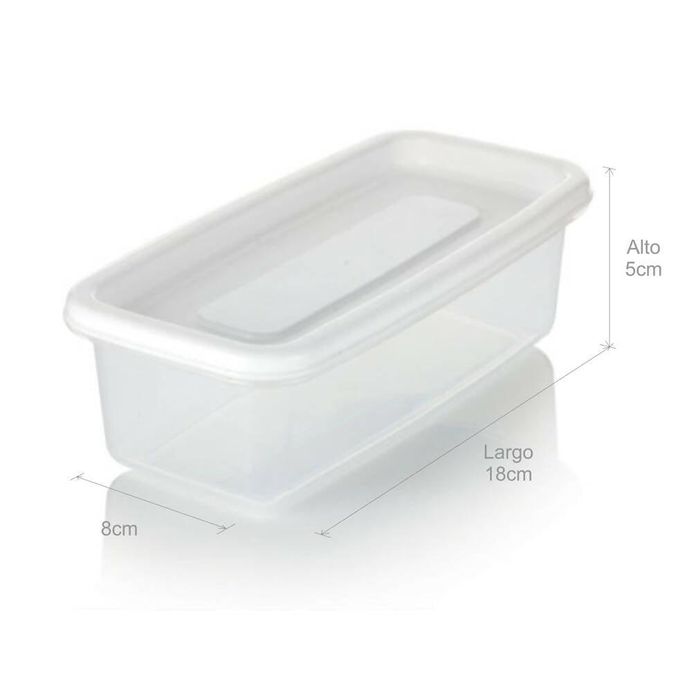Recipiente Plus Rectangular 0.35L Blanco - VIRTUAL MUEBLES