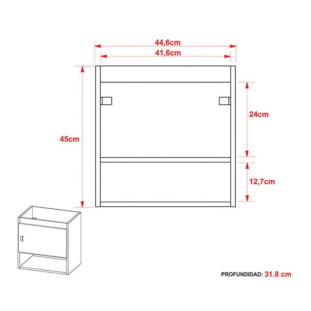 Mueble de baño con lavamanos linz teca/blanco - VIRTUAL MUEBLES