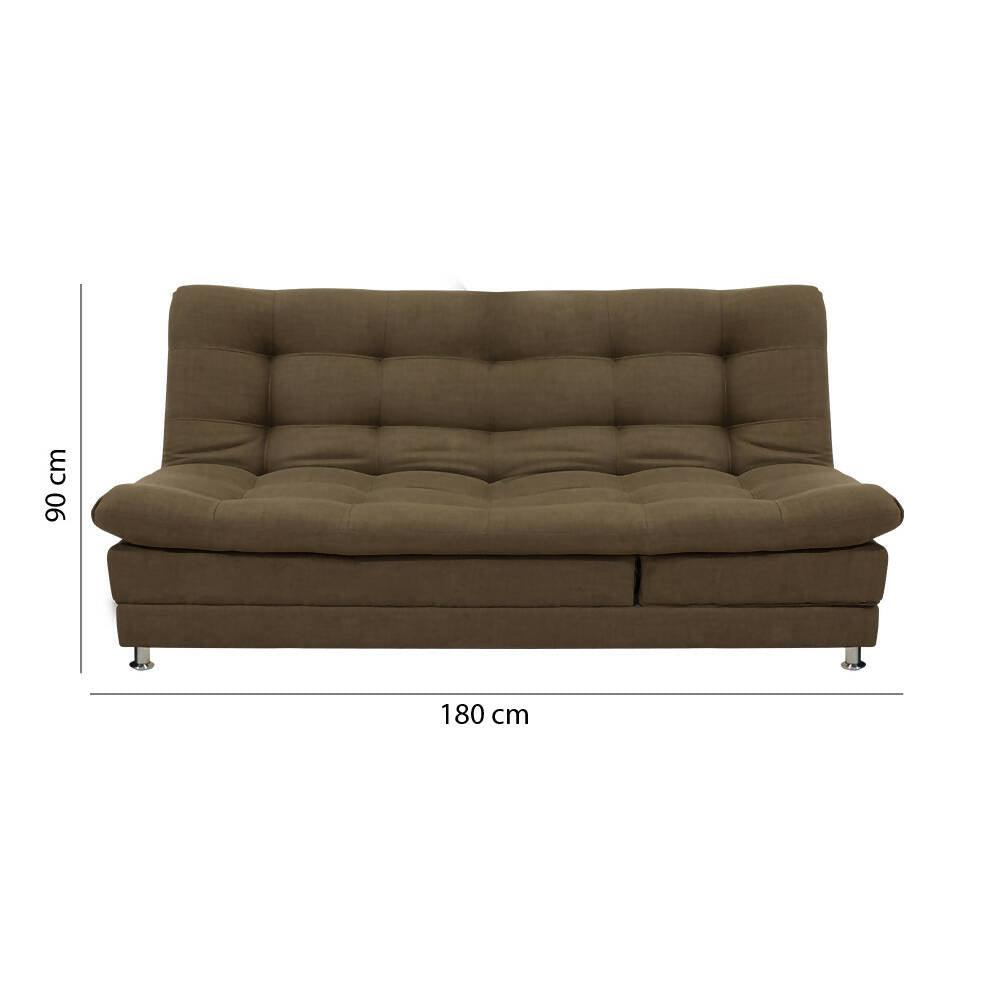 Sofá cama Cameron poliéster marrón - VIRTUAL MUEBLES