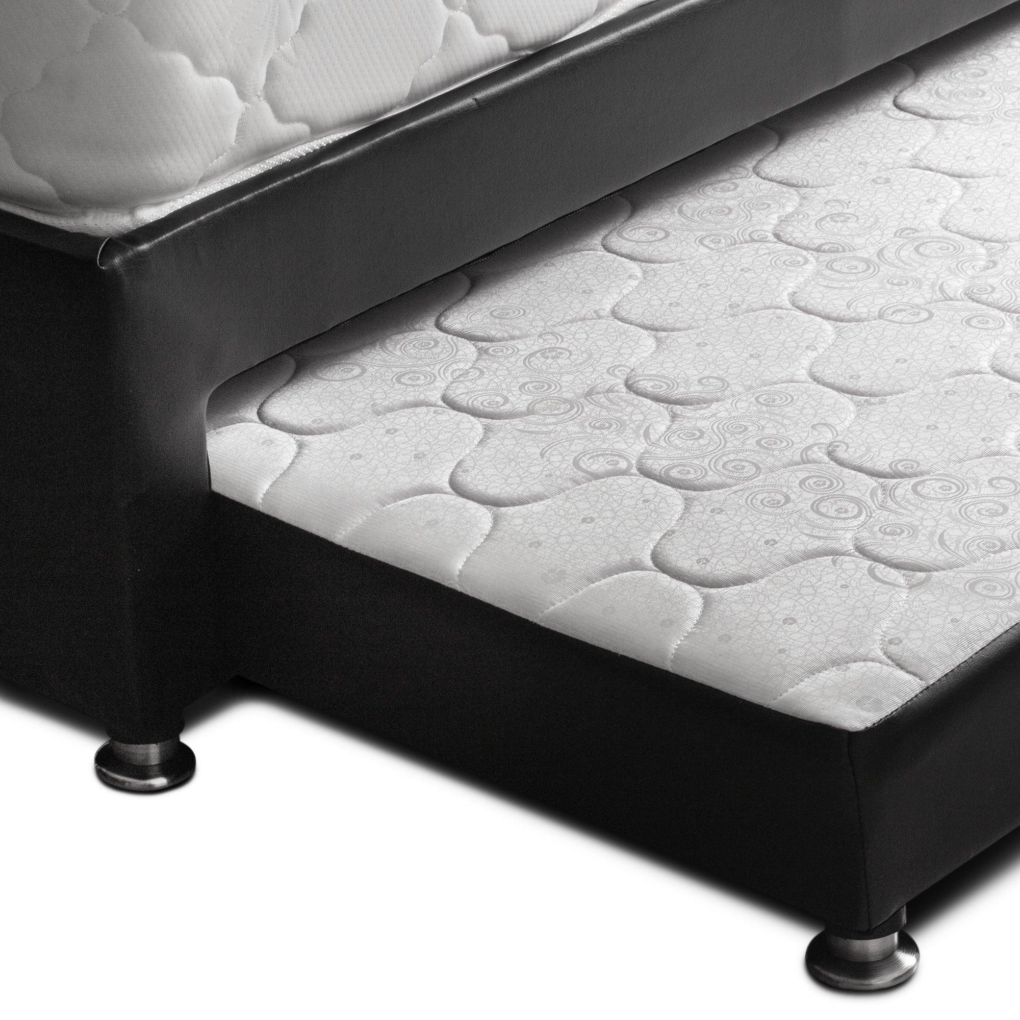 Combo cama Tarima negra + colchón 100 x 190 cm + almohada - VIRTUAL MUEBLES