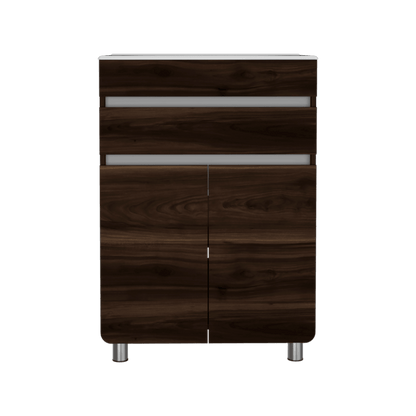 Mueble Lavamanos Aluvy color Caoba y Gris para Baño.