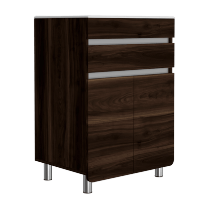 Mueble Lavamanos Aluvy color Caoba y Gris para Baño.