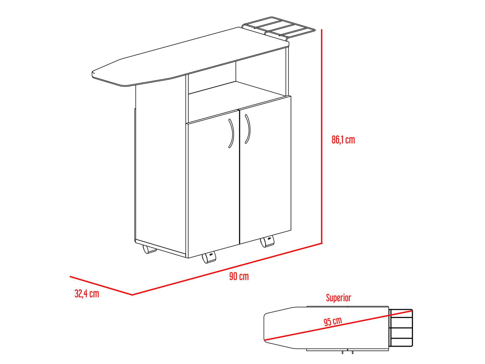 Mesa para Planchar Zendaya color Blanco para Habitación.