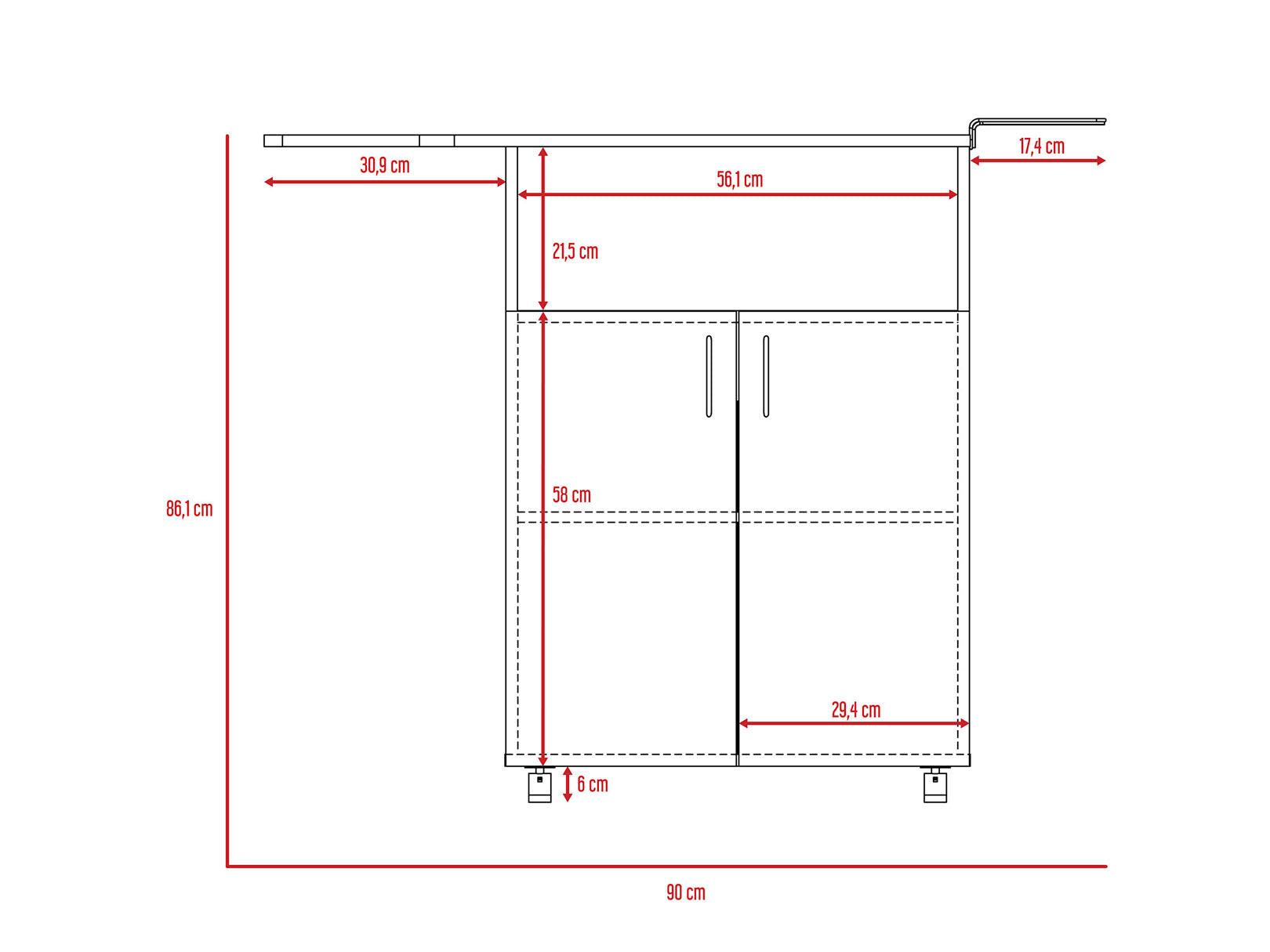 Mesa para Planchar Zendaya color Blanco para Habitación.