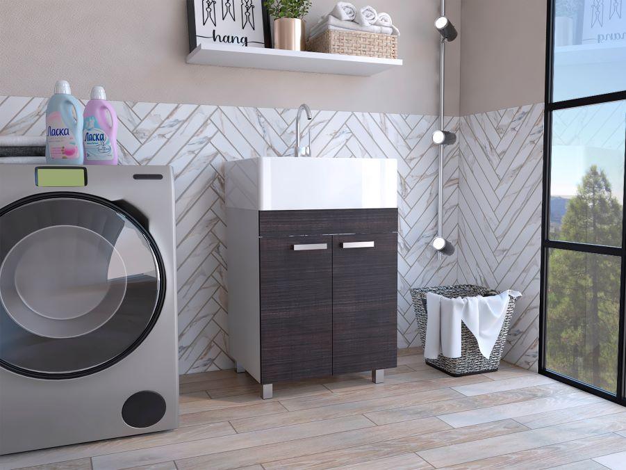 Mueble Lavadero color Blanco y Gris para Cocina.