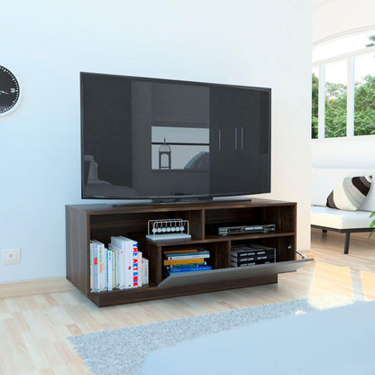 Mesa para TV Aneth color Caoba y Plata oscuro para Sala.