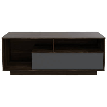 Mesa para TV Aneth color Caoba y Plata oscuro para Sala.