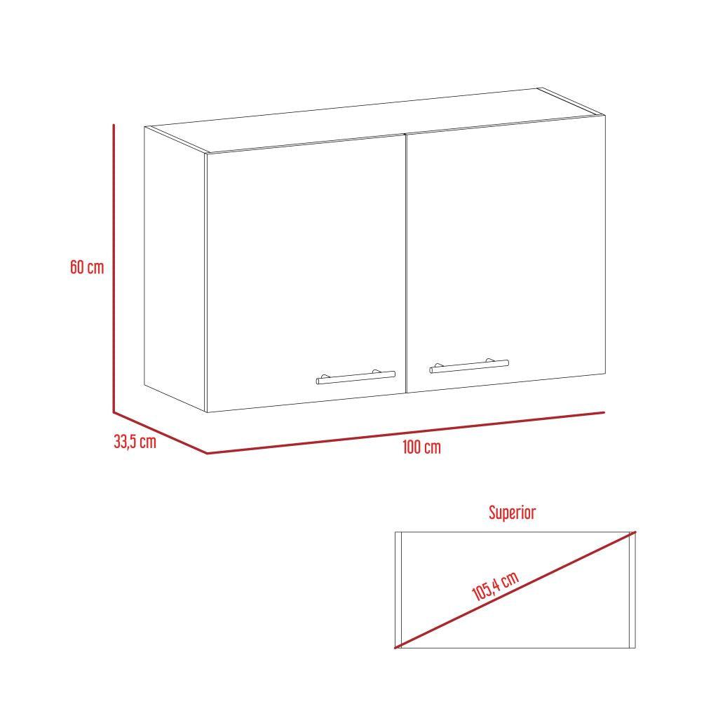 Mueble Aéreo Delhi color Wengue para Cocina.