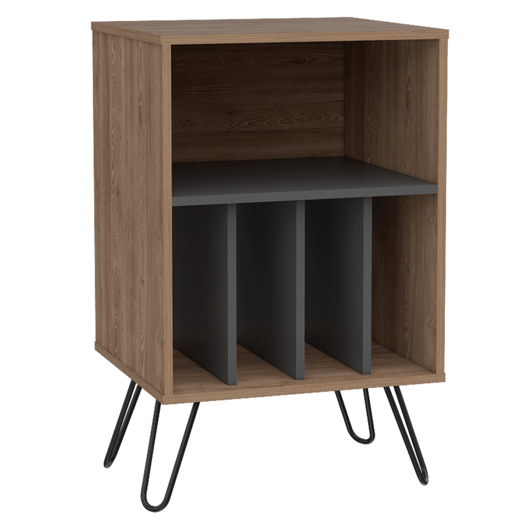 Mueble Auxiliar Lara color Miel y Plata oscuro para Ambientes.