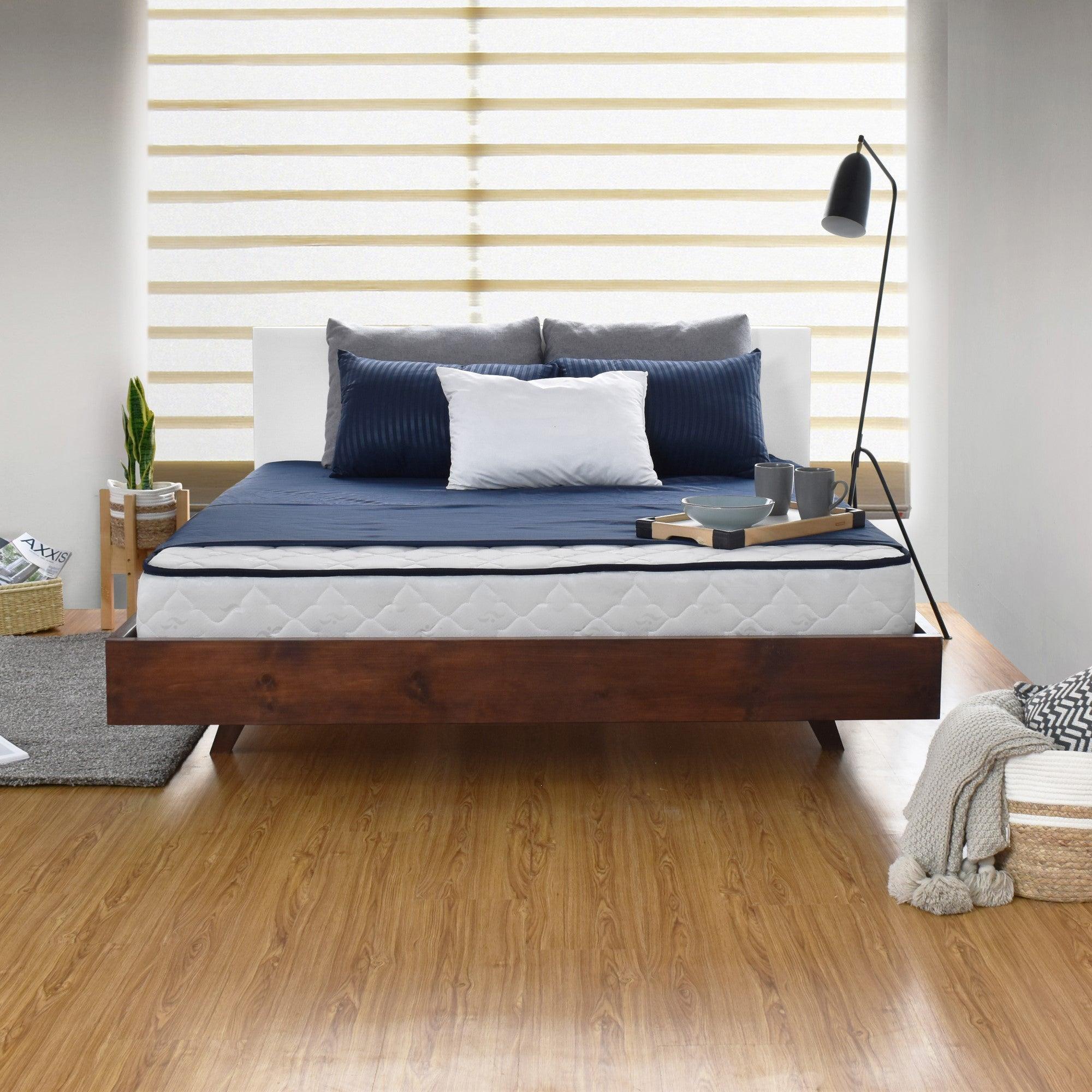 Cama Lanus Queen 166 cm x 197 cm - Blanco Caramelo - VIRTUAL MUEBLES