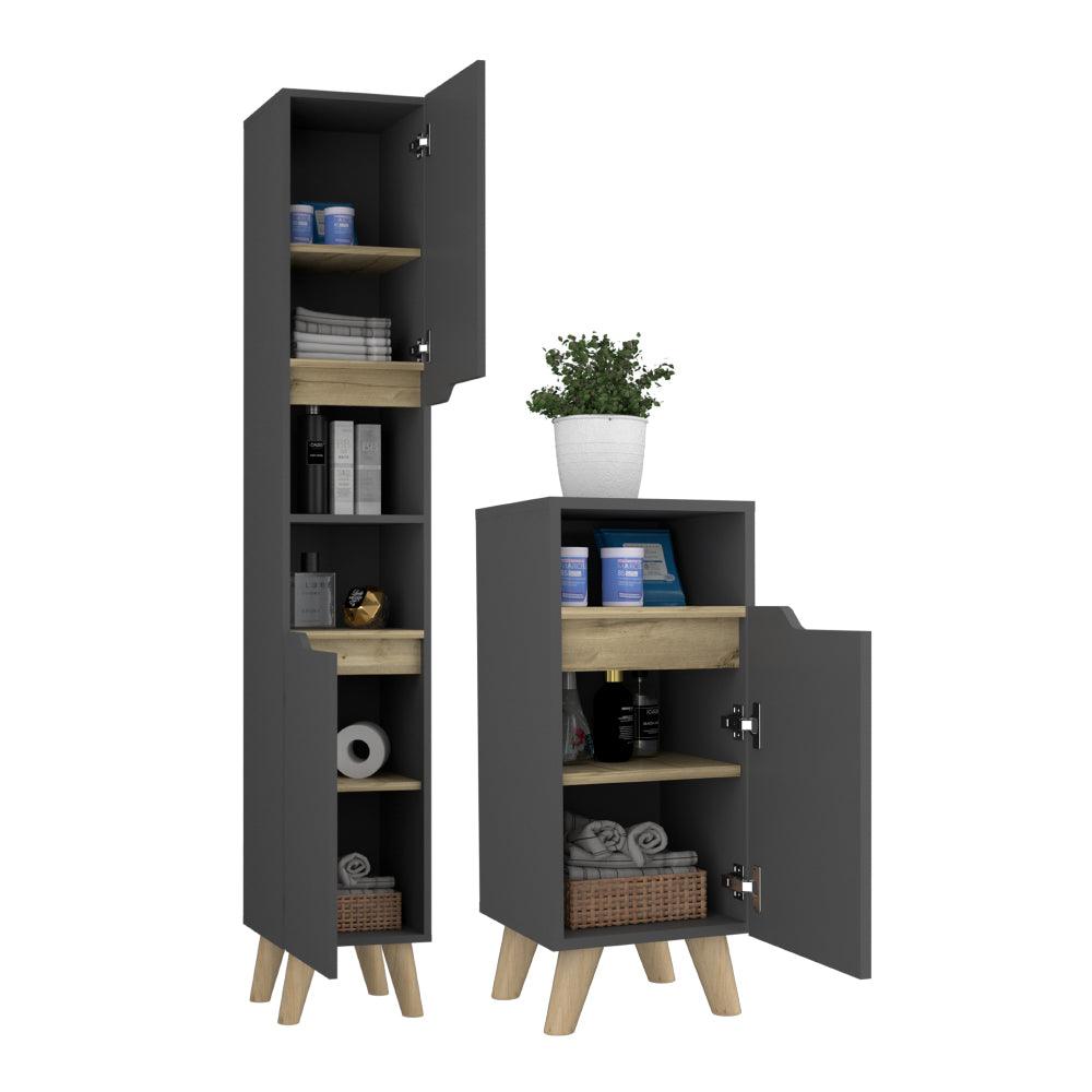 Combo para Baño, Vicent, Incluye Gabinete y Estanteria de Baño - VIRTUAL MUEBLES