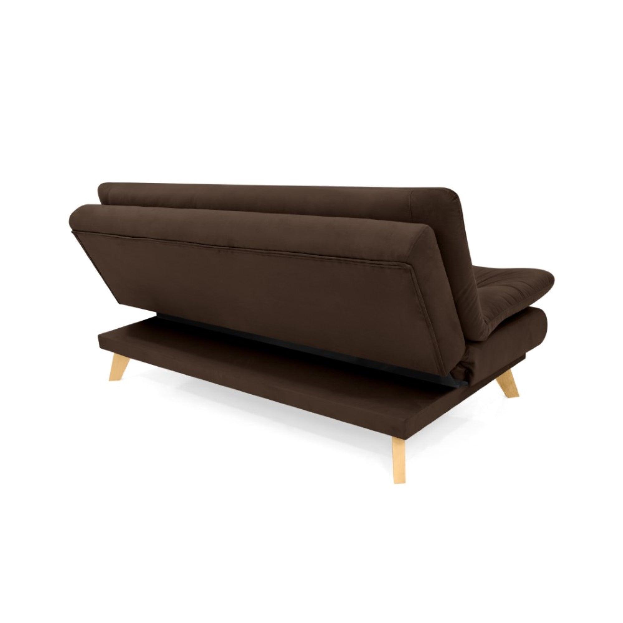 Sofa Cama Munich 3 Posiciones Tela Chocolate - VIRTUAL MUEBLES