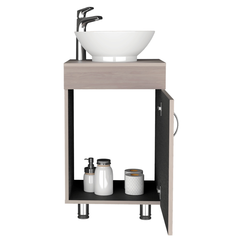 Mueble Lavamanos Coralyn, Wengue y Nacar, con Amplio Espacio de Almacenamiento - VIRTUAL MUEBLES