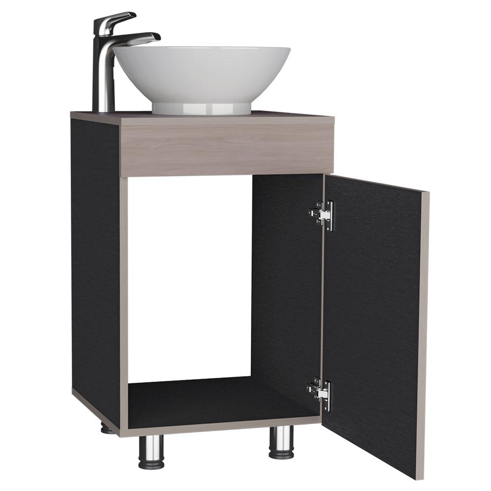 Mueble Lavamanos Coralyn, Wengue y Nacar, con Amplio Espacio de Almacenamiento - VIRTUAL MUEBLES