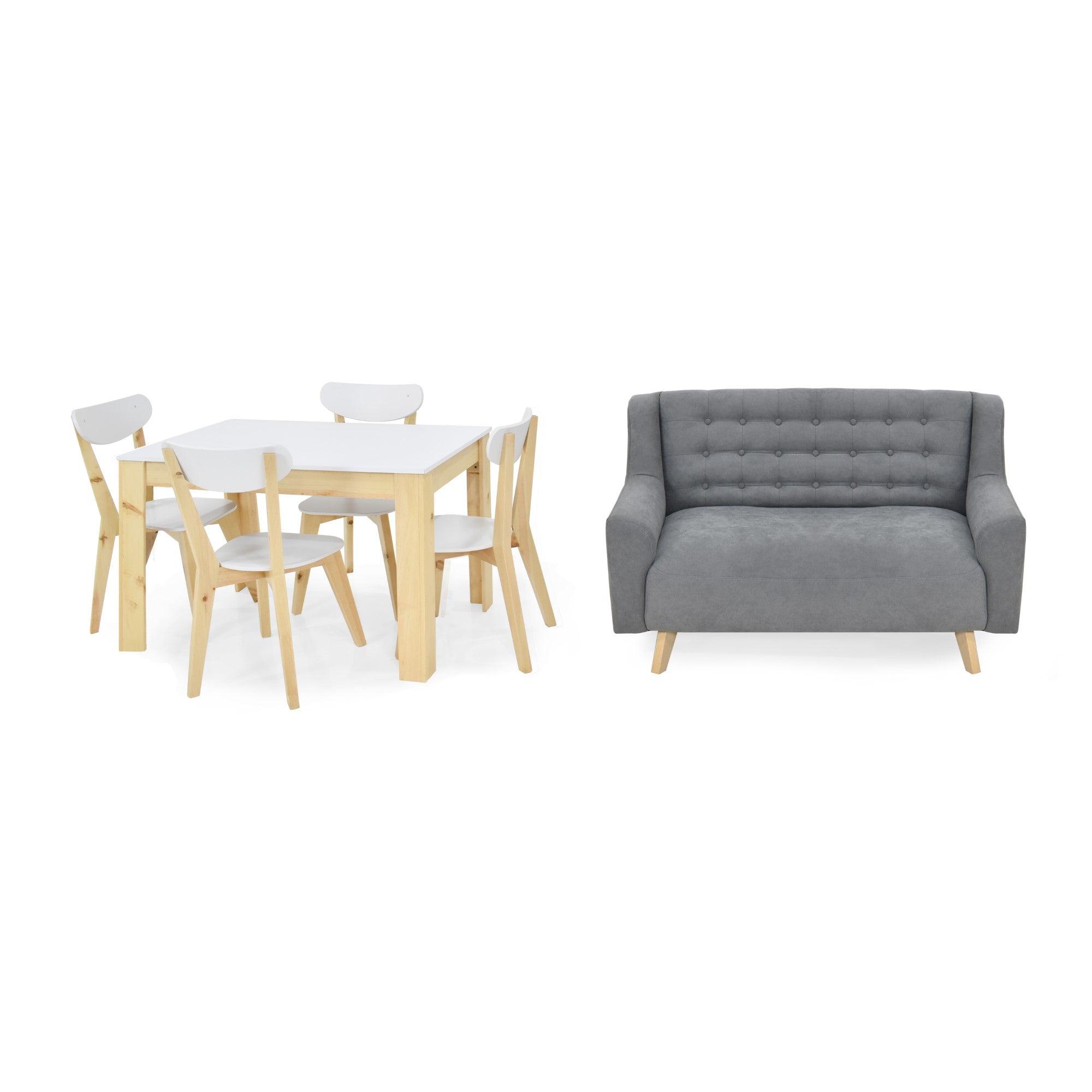 Sofa 2 Puestos Marruecos Tela Plata - VIRTUAL MUEBLES
