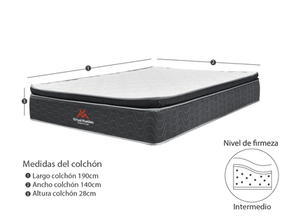 Combo para Habitación Fenix, incluye Cama Doble y Colchón.