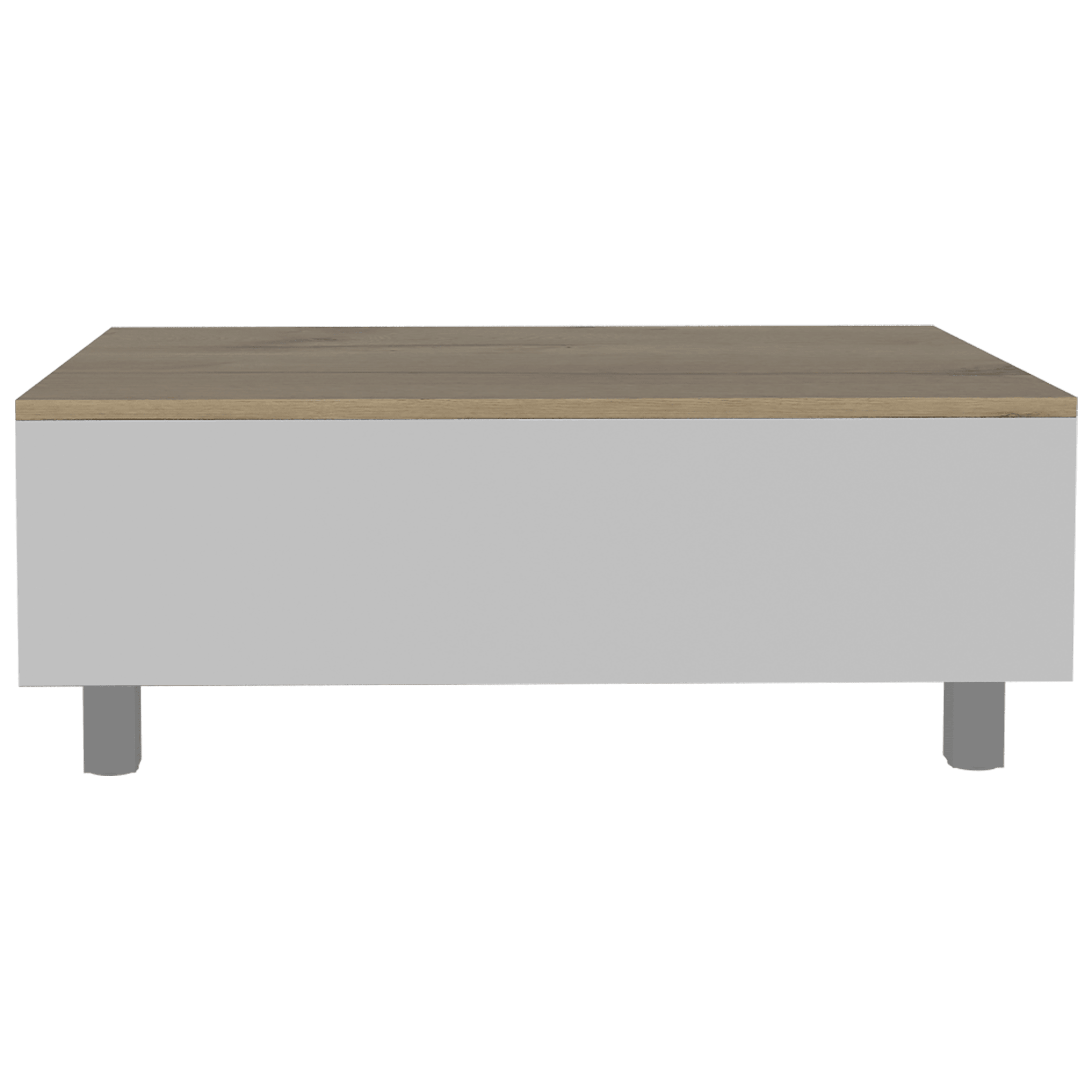 Mesa De Centro Albar Color Blanco Y Cafe Claro para Sala.