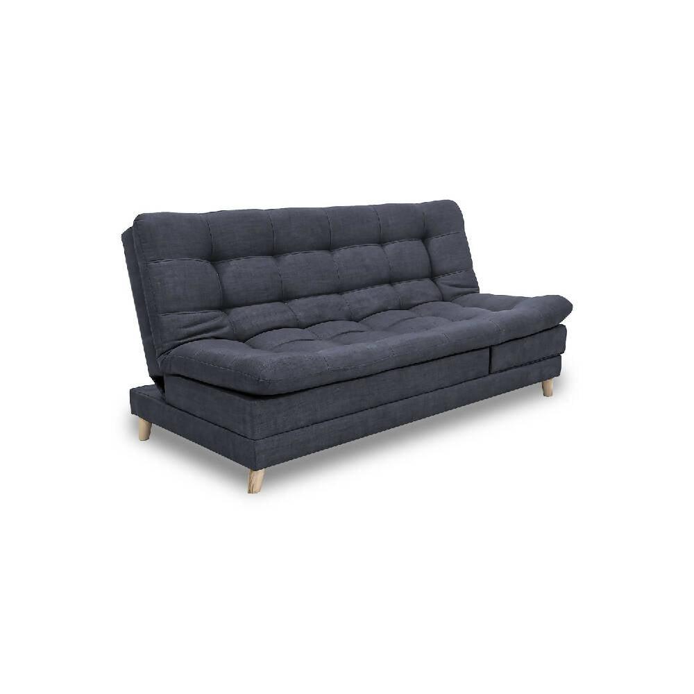 Sofá cama Cameron color grafito antirasguño y patas de madera - VIRTUAL MUEBLES