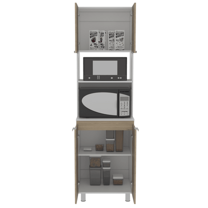 Modulo Microondas Diamante color Beige Y Blanco Para Cocina.